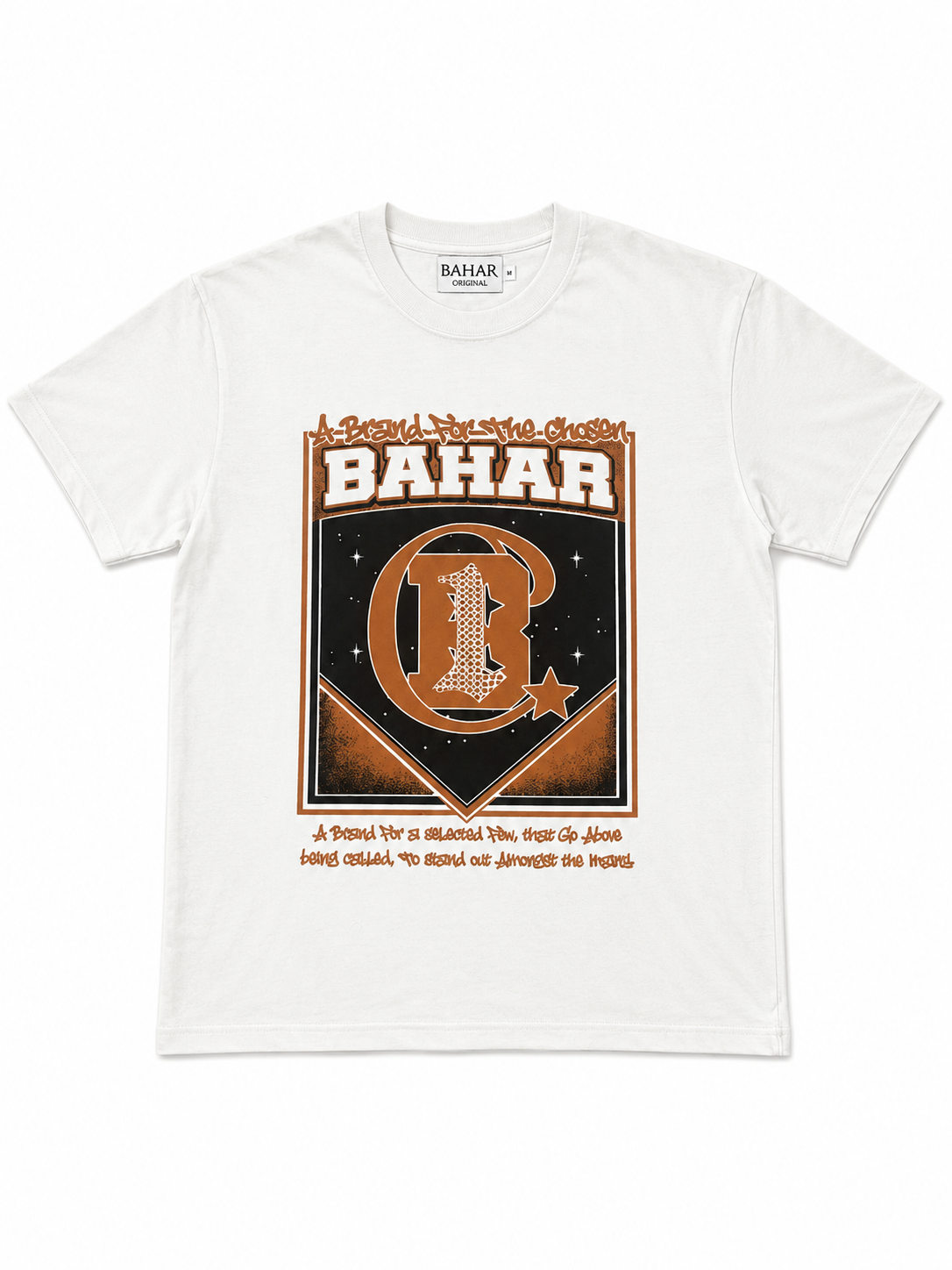 Brand Statement Tee (White with Orange and Black)