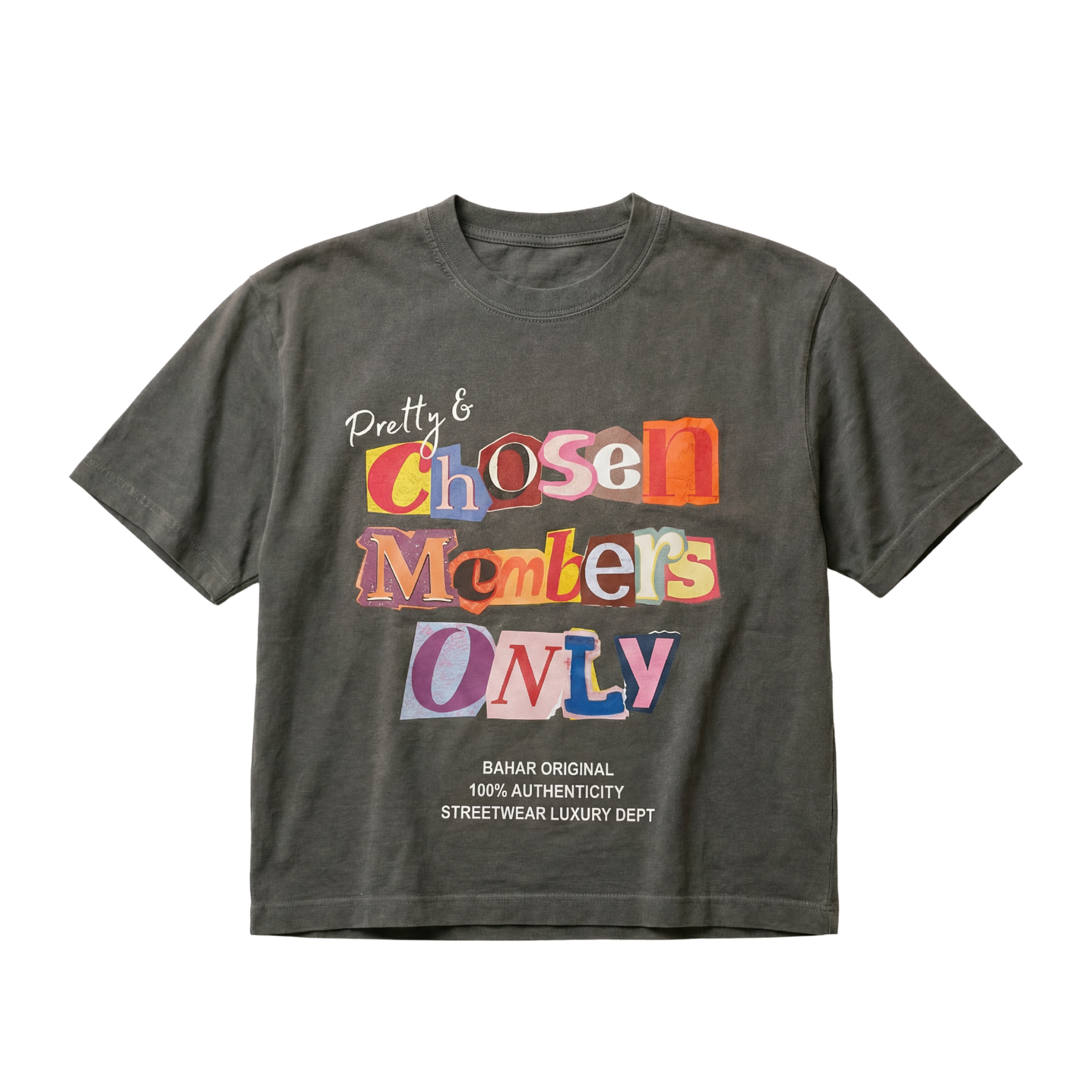 Pretty & Chosen Members Only Cropped Tee (gray)